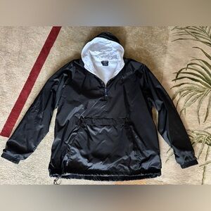 Charles River Apparel Black Windbreaker with White Lining